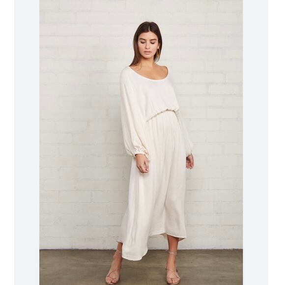 Rachel Pally Jacquard Yaritza Cream Ecru Minimalist Coastal Midi Dress Small - Picture 4 of 14